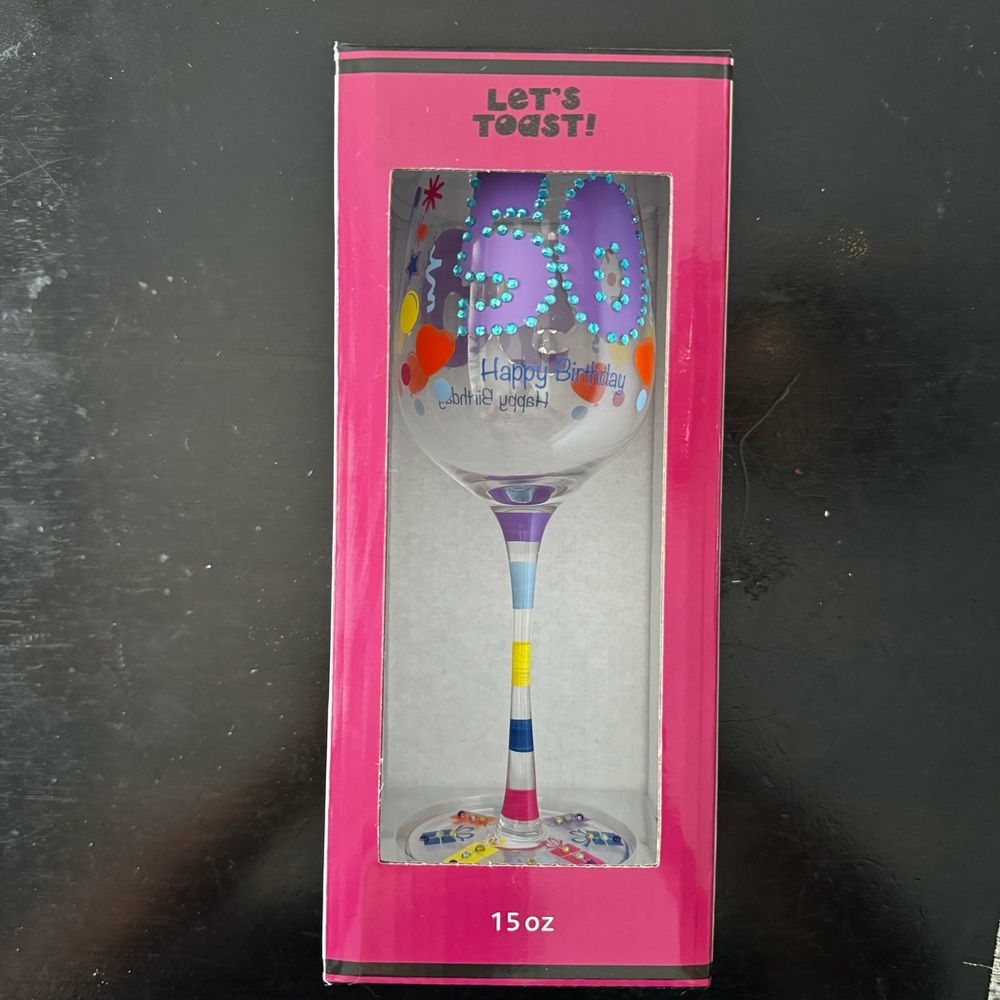 50th Birthday Wine Glass